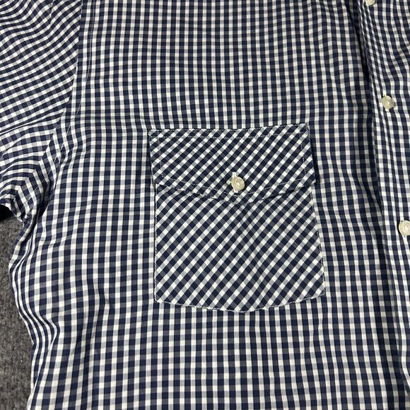 Turrau Mens Button Up Blue Gingham Shirt M India Made Vintage 100% Cotton - Picture 5 of 14